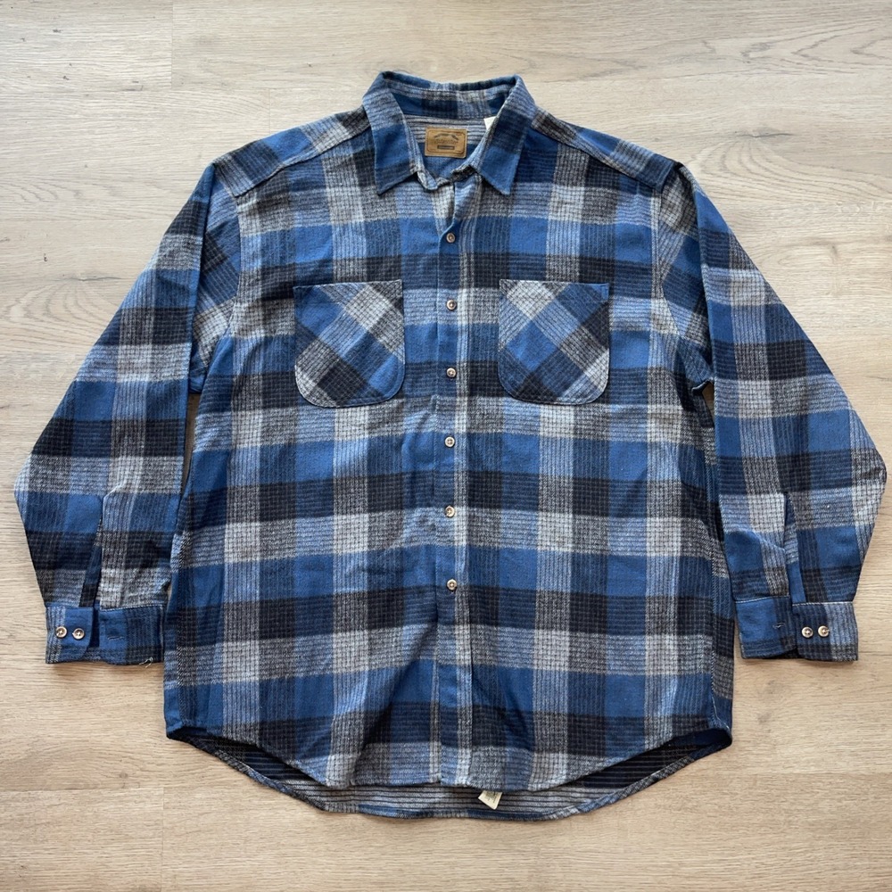 Vtg St. John's Bay Heavyweight Flannel Mens size XXL Plaid Casual 100% Cotton